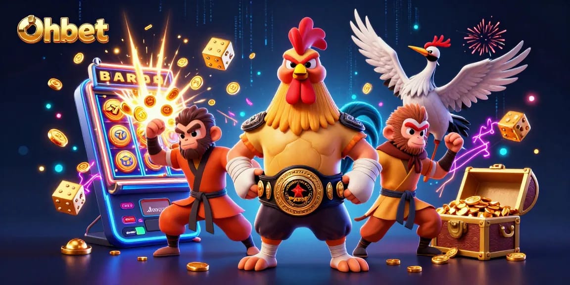 Experience excitement with Oxbet's thrilling casino scene featuring vibrant characters and games.