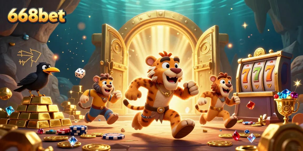 Experience thrilling gameplay with 668bet's stunning 3D illustration of an exciting casino adventure