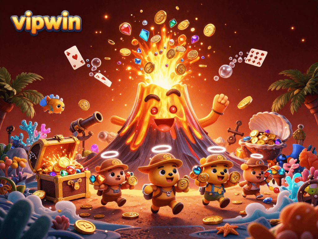 Experience thrill with vipwin in a vibrant 3D casino eruption full of treasures and dynamic gameplay.