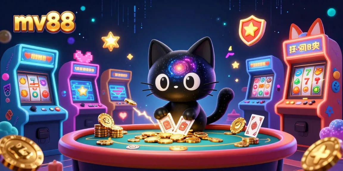 Experience thrilling gameplay at mv88, featuring a cosmic casino scene with unique characters.