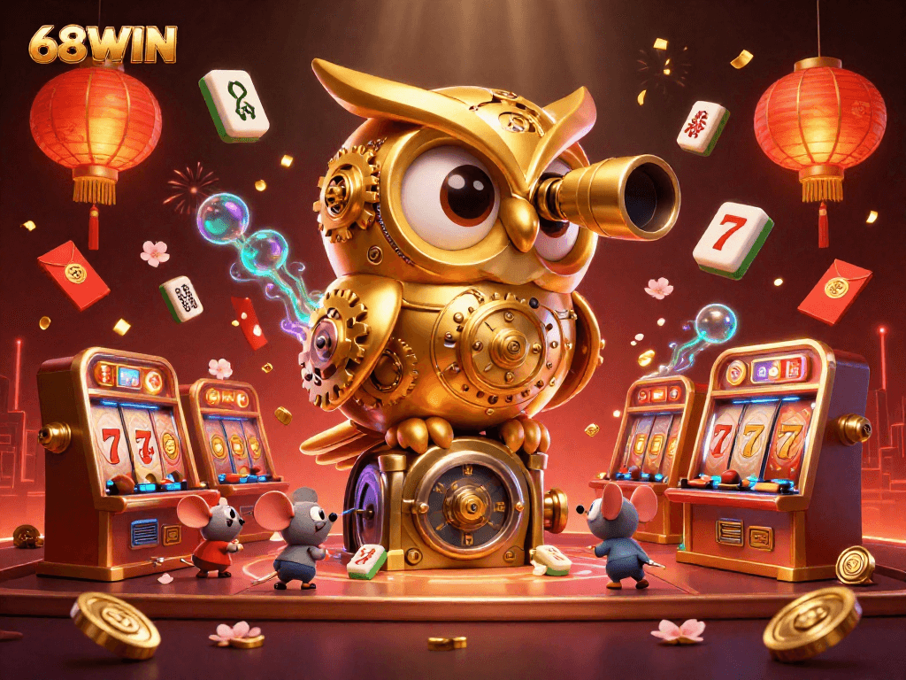 Experience thrilling jackpots and winning splendor at 68WIN casino amidst a vibrant, rich scene of gaming.