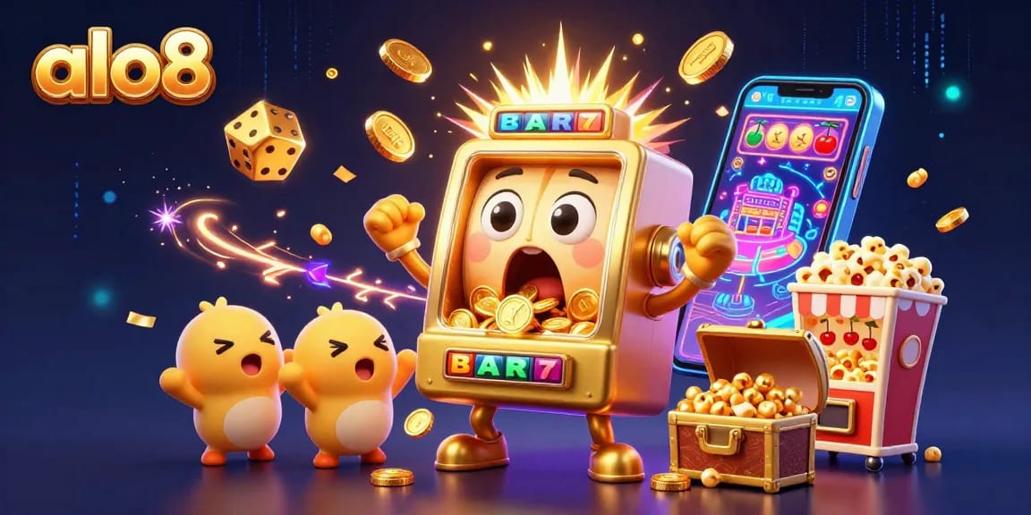 Spin to win big with ALO8's thrilling casinos, featuring cheerful slot machines and golden delights!