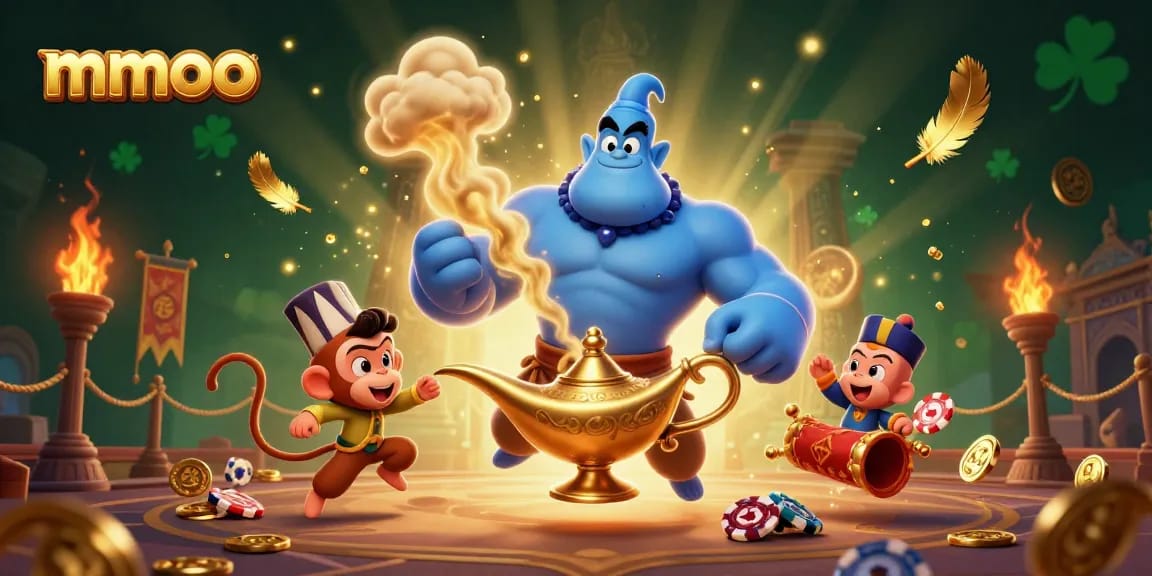 Experience thrilling gameplay at mmoo with an enchanting 3D visualization of a magical casino adventure.