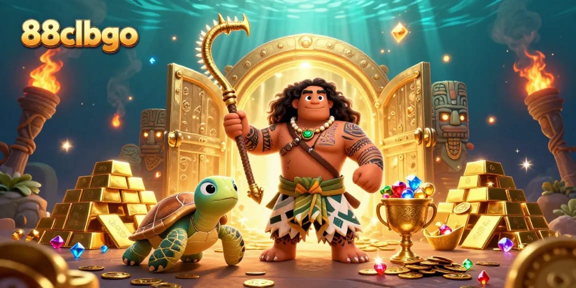 Engaging scene illustrating 88clbgo's vibrant casino environment with characters and treasures, perfect for immersive betting experiences.