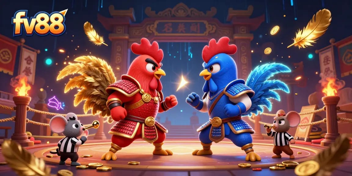 Engage in thrilling battles with fv88's fighting roosters, vibrant with roaring action and stunning visuals.
