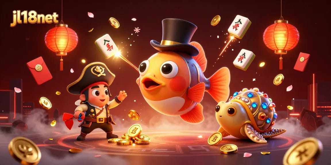 Experience winning thrills at jl18net with vibrant 3D casino characters amidst dynamic gaming elements.