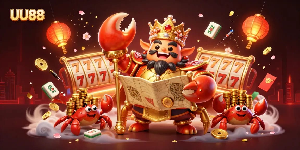 Engage with the thrilling world of UU88 gaming through a vibrant 3D illustration featuring rich casino elements.