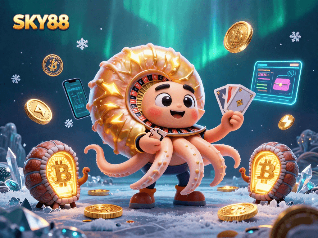 Play thrilling games with SKY88, featuring vibrant characters and dynamic gambling elements.