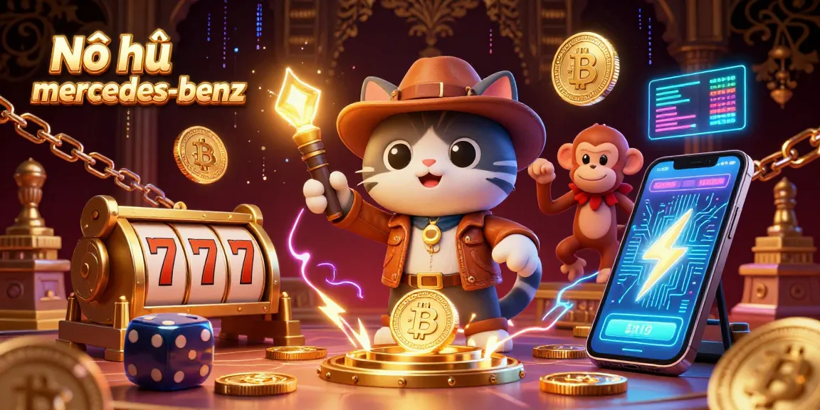 Nổ hũ mercedes-benz ignites excitement as cartoon characters unveil golden casino treasures in a dynamic scene.