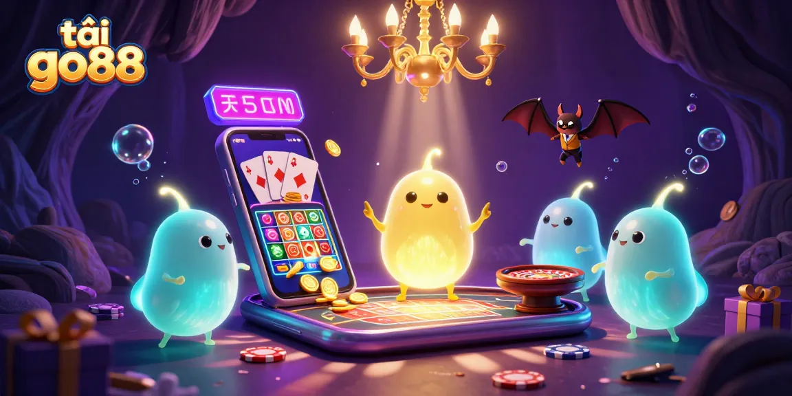 Tải go88 and experience vibrant casino excitement with glowworms illuminating a lively gaming scene.