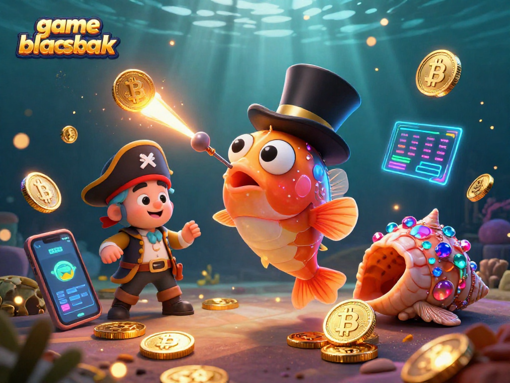 Join the excitement of game blackjack with a pirate shrimp, treasure sea snail, and glowing anglerfish.