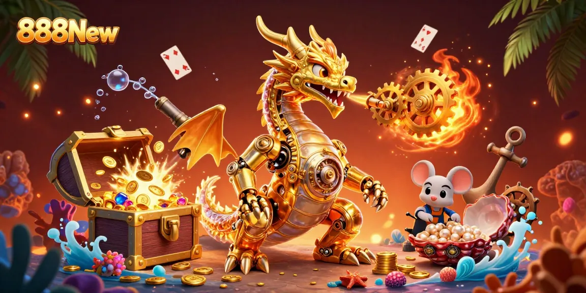 Experience thrilling gameplay at 888New with stunning gold dragons and underwater treasures.