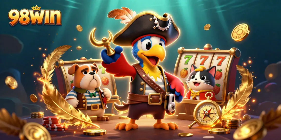 Experience thrills at 98WIN with a vibrant pirate-themed casino adventure scene.