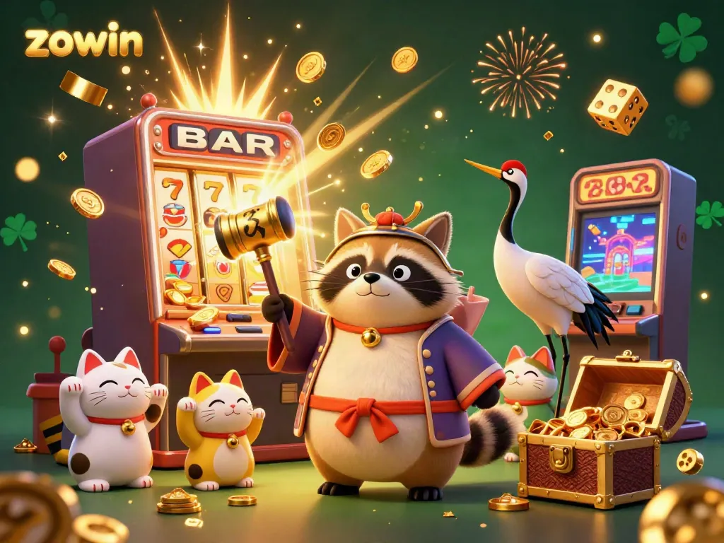 Engage with the exciting zowin gaming experience through vibrant characters and dynamic casino elements.