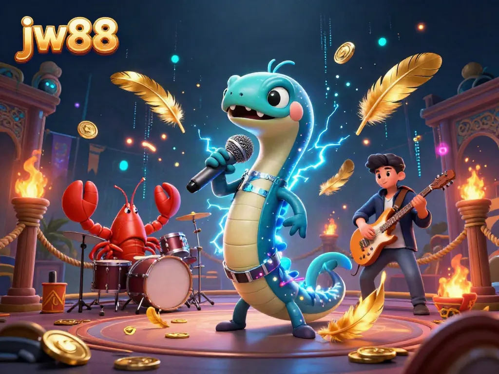 Experience dynamic entertainment at jw88 with a DJ electric eel and band in an underwater casino.