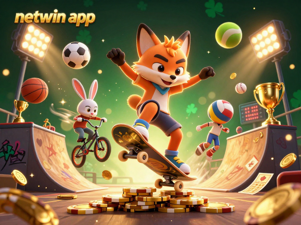 Experience seamless gaming with the netwin app, featuring exciting casino elements and dynamic characters.
