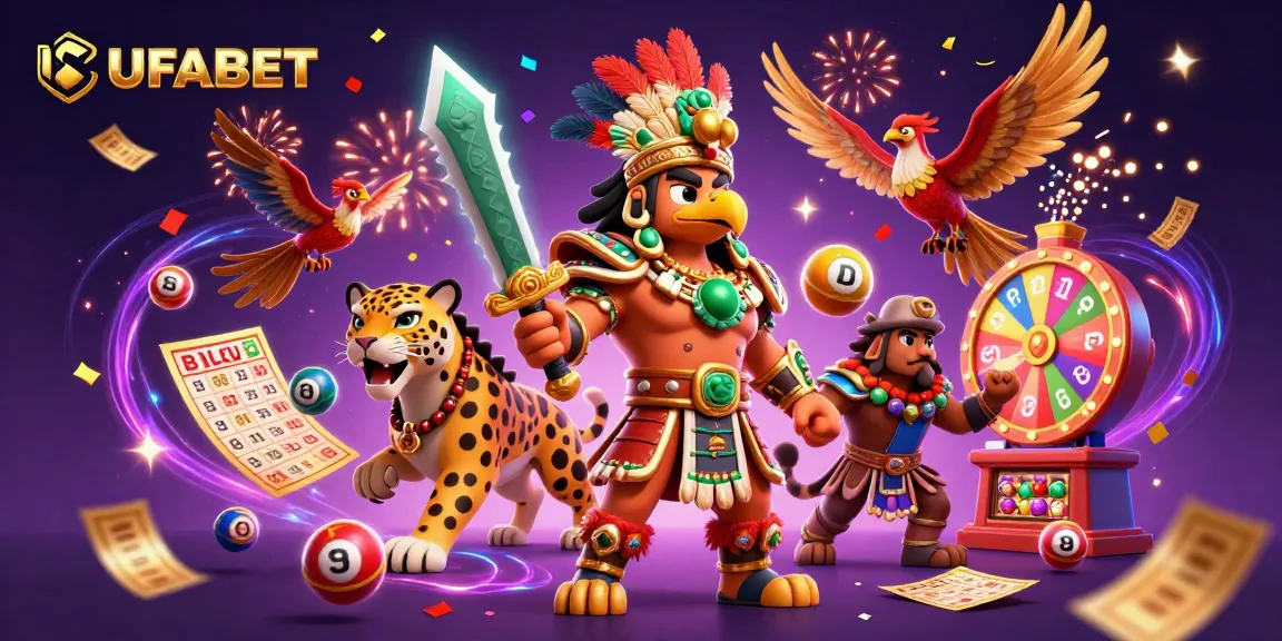 Experience thrilling action with UFABET in a vibrant 3D casino adventure featuring majestic warriors and dynamic lottery elements.