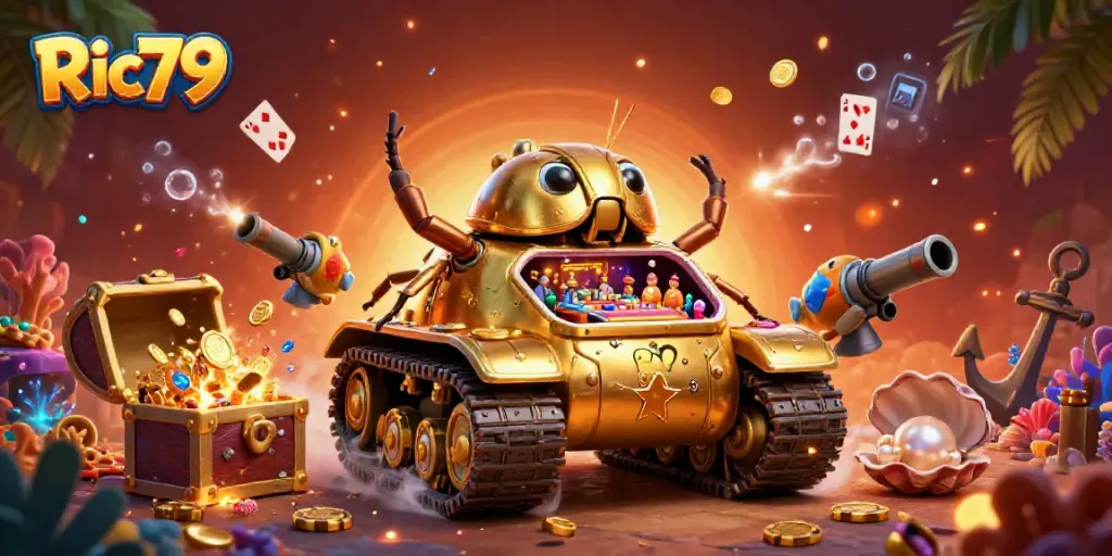 Bet on Ric79 with a dynamic casino adventure inside a golden beetle tank bursting with excitement.