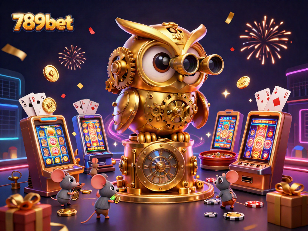 Spin the reels at 789bet with vibrant casino elements and fun characters energizing the scene.