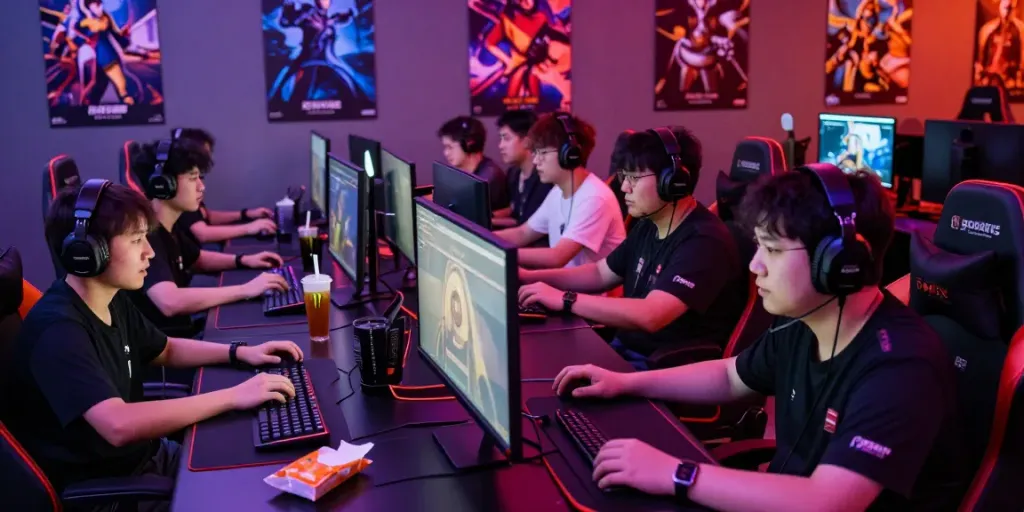 Exciting gaming community gathering showcasing rokok88 link with players strategizing in a vibrant environment.