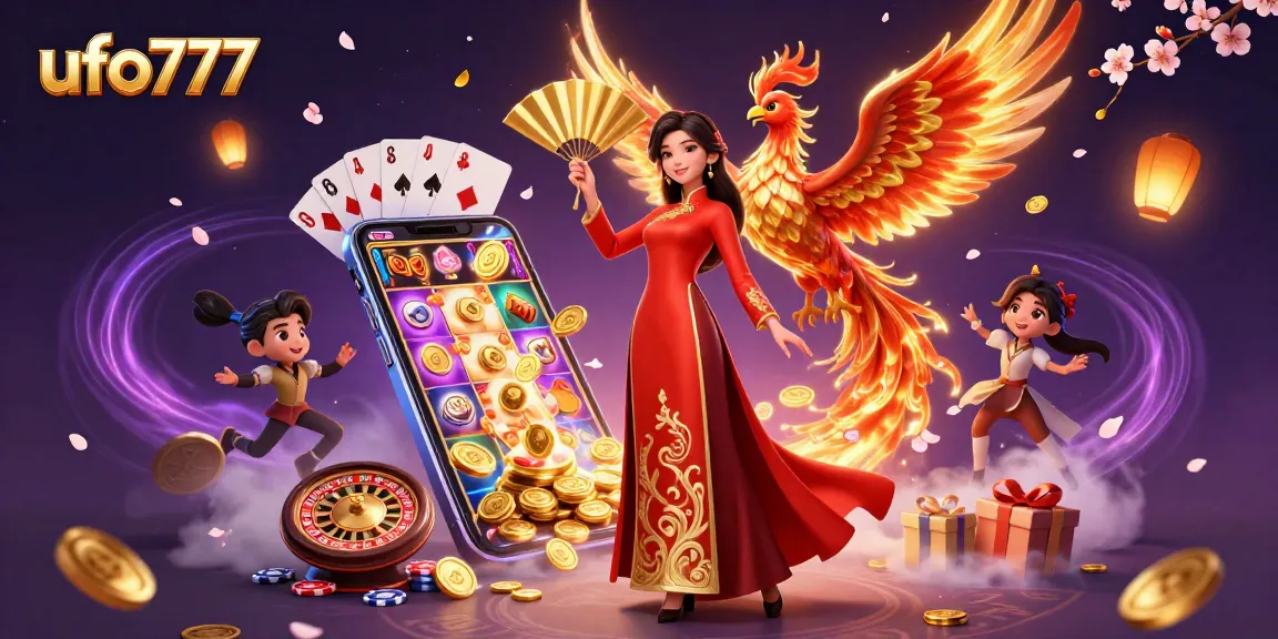 Engage with real wins at ufo777, a vibrant scene featuring dynamic game elements and a stunning casino atmosphere.