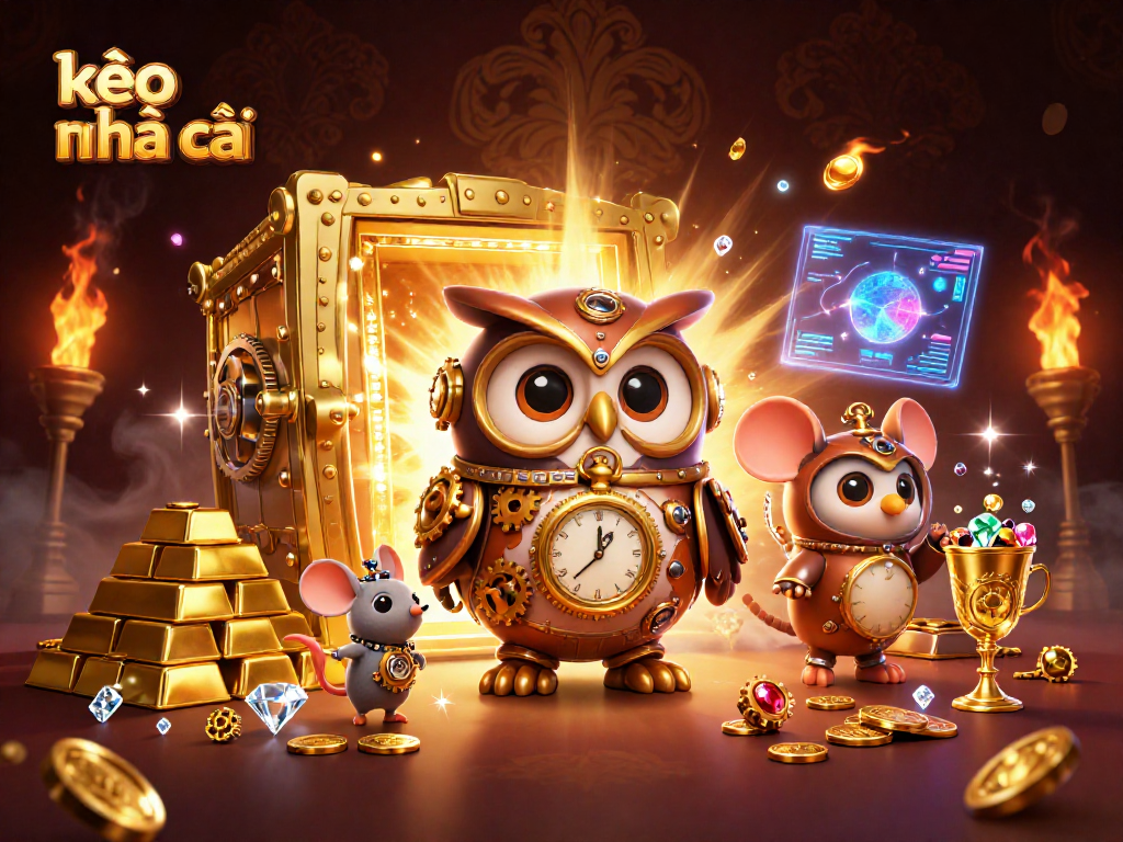 Experience kèo nhà cái with a vibrant 3D illustration capturing charming casino elements.
