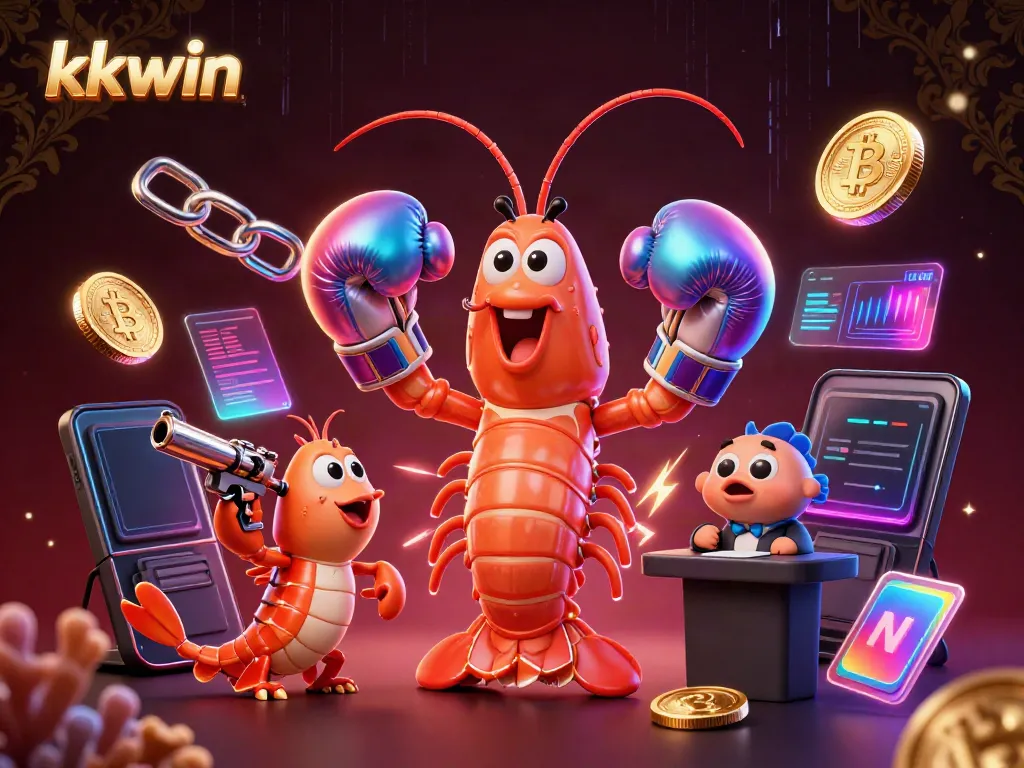 Engage with kkwin's top games in this vibrant 3D cartoon illustration showcasing dynamic casino elements.