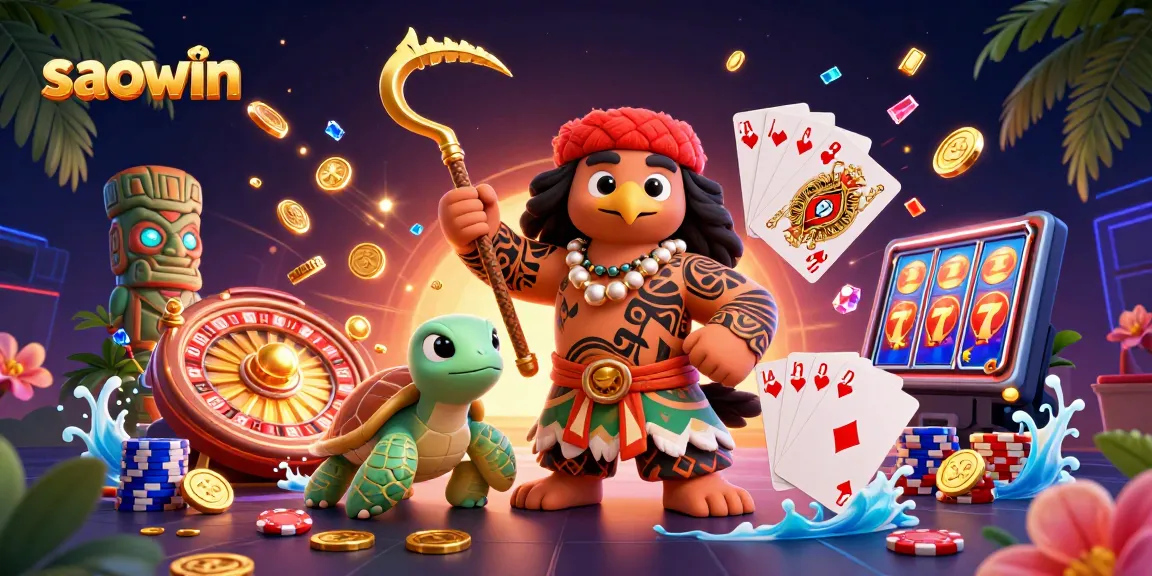 Experience the thrill of gaming at saowin, where the vibrant scene bursts with golden coins and exciting casino elements.