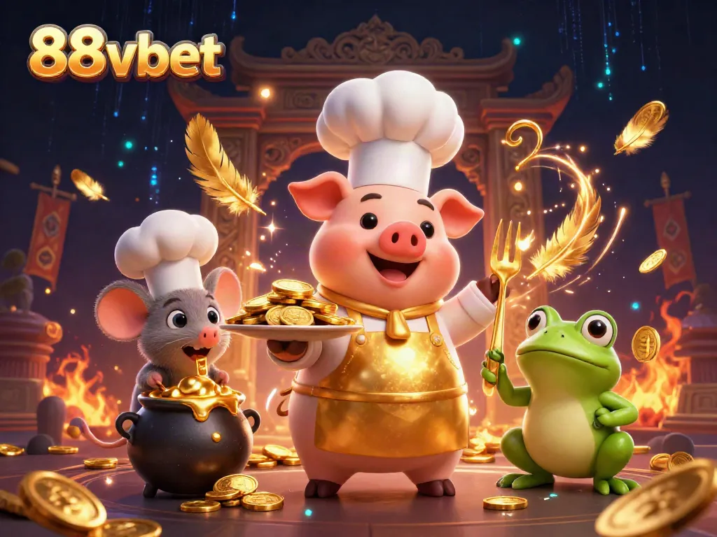 Engage in thrilling gameplay at 88vbet with cartoon characters and vibrant casino elements.