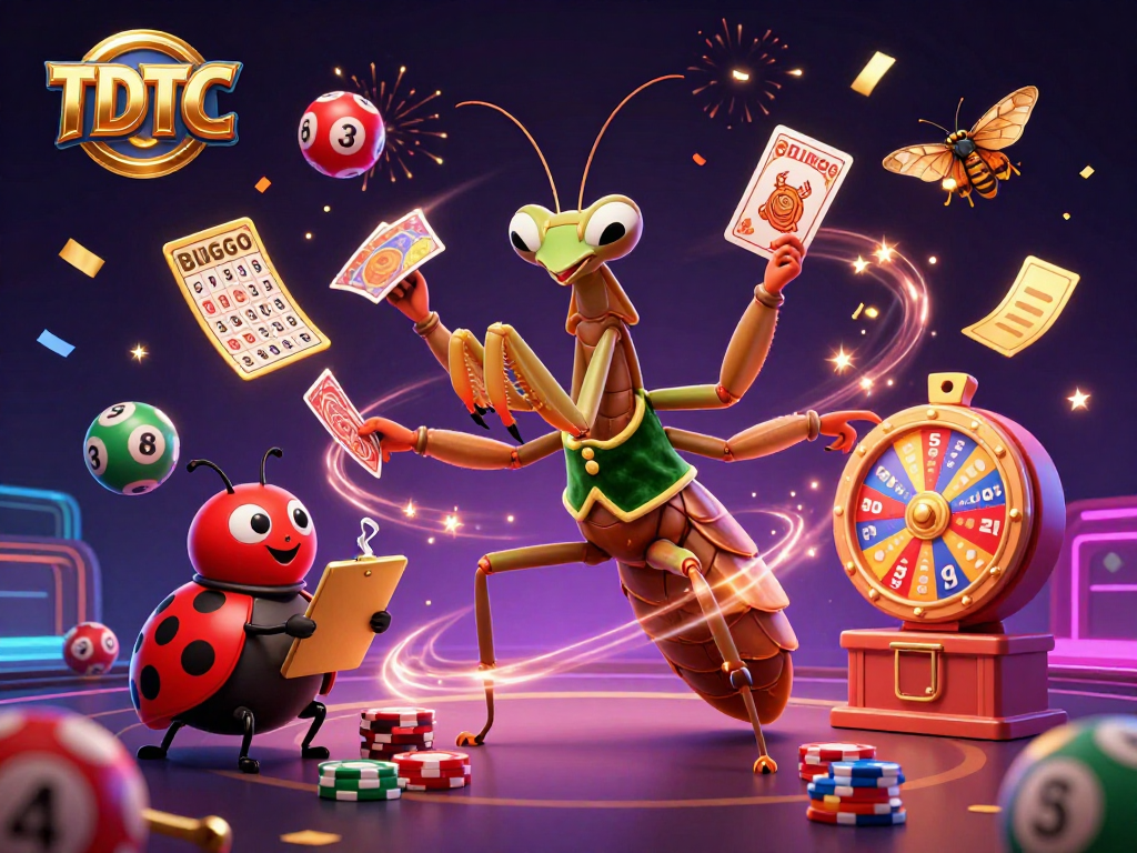 Engage in the excitement of TDTC with a vibrant casino scene featuring a mantis card sharp and more.