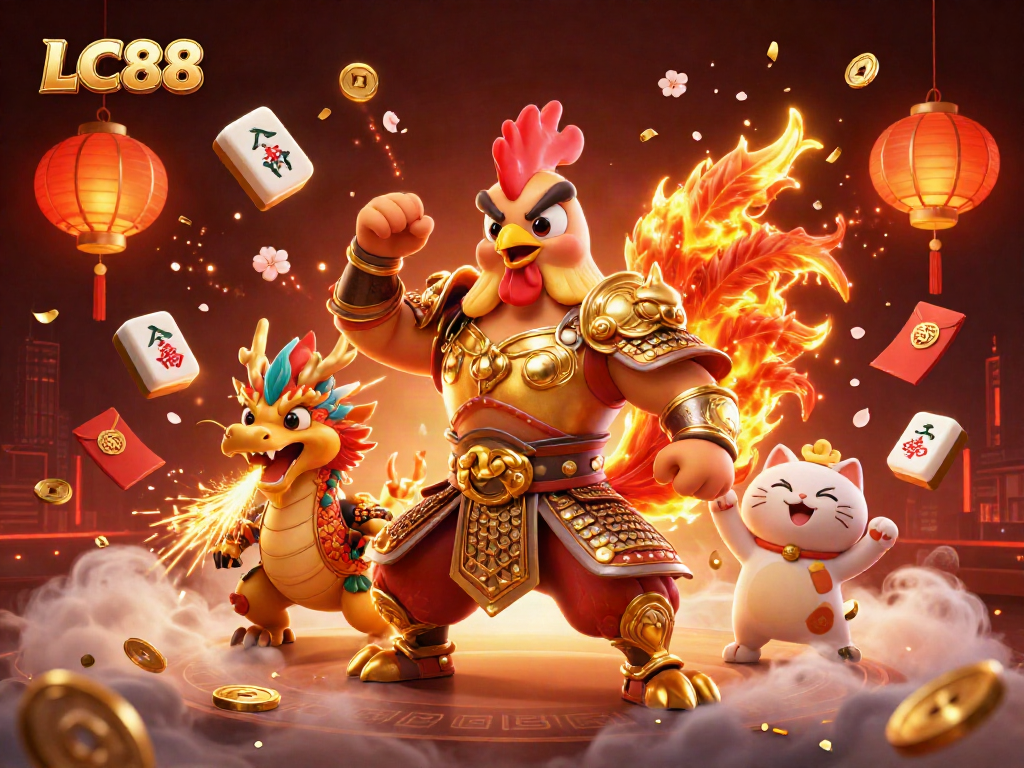 Engage with thrilling casino action at LC88 featuring warriors and treasures in vibrant 3D art.
