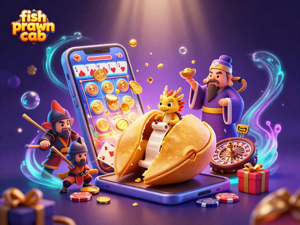 Engage with fish prawn crab gaming action featuring a colorful slot scene with vibrant characters.