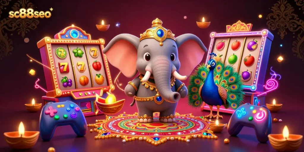 Experience the exciting world of sc88seo with vibrant slot machines and colorful gaming elements.