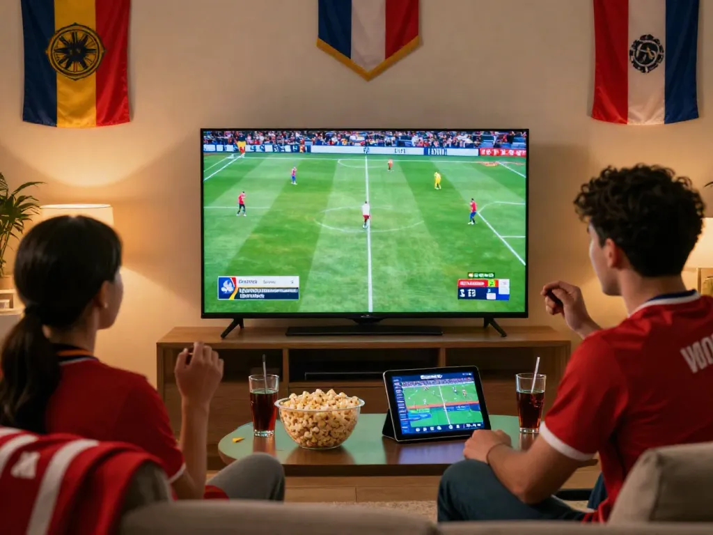 Exciting live football viewing experience with Gavangtv, showcasing vibrant atmosphere and team memorabilia.