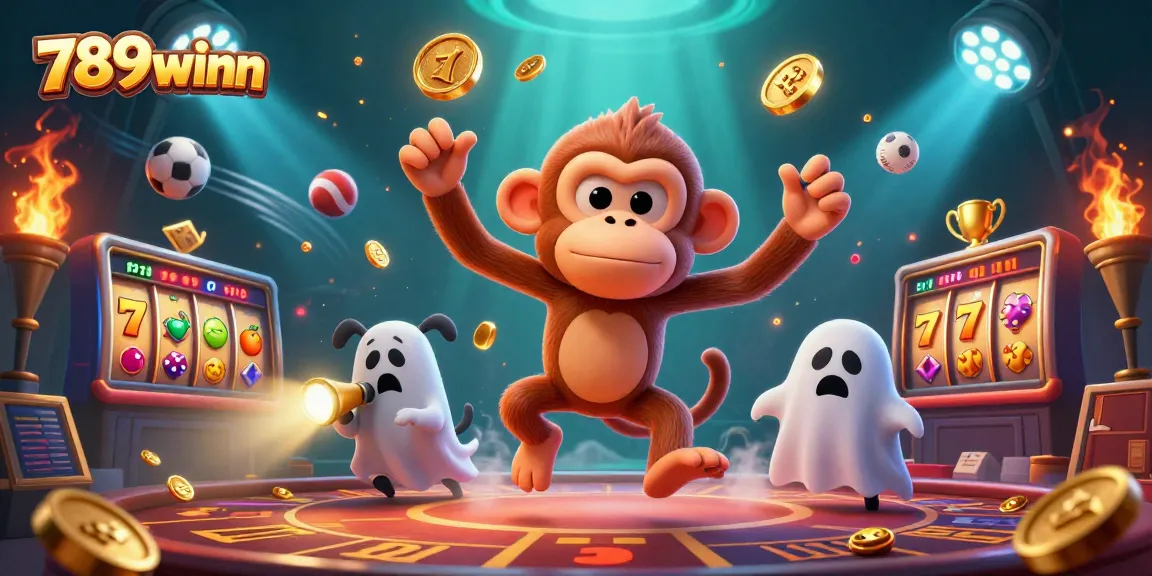 Engage with thrilling 789winn casino fun featuring animated ghostly characters and sports elements