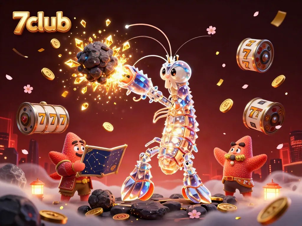 Experience the excitement of 7club with vibrant 3D casino elements and characters in action.