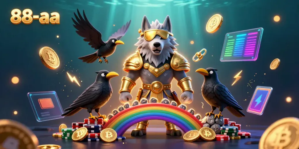Experience thrilling gameplay with 88-aa at the vibrant casino chip rainbow bridge illustrated scene.