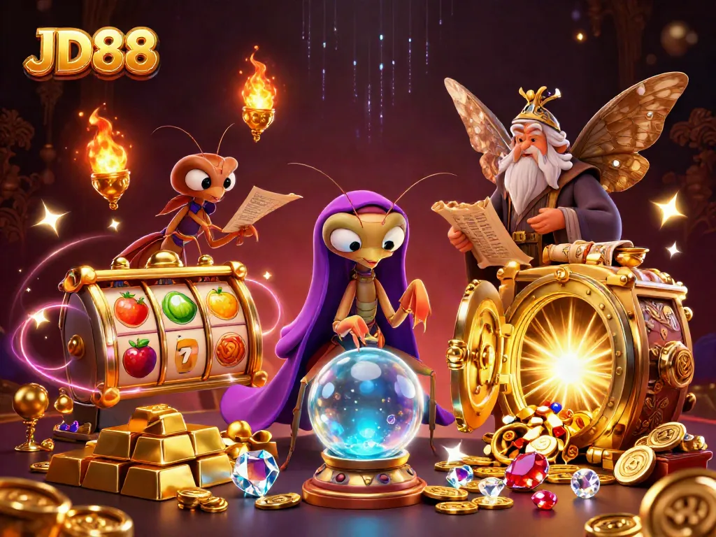 Engage in thrilling JD88 casino action with vibrant 3D fortune tellers and riches.