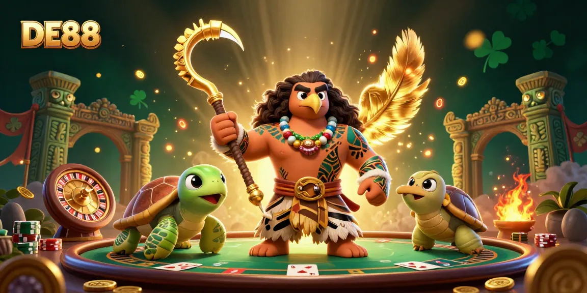 Witness thrilling gameplay at DE88 with an engaging 3D cartoon casino scene featuring vibrant characters and game elements.