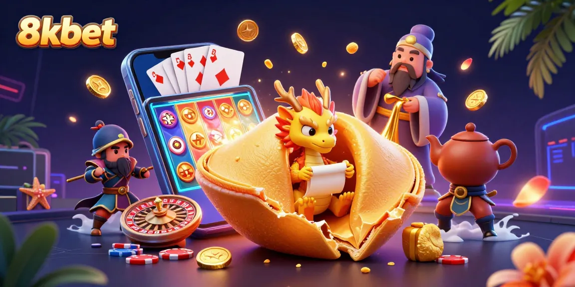 Experience 8xbet's thrilling casino adventure with a dynamic illustration showcasing golden fortune elements and exciting gaming action.