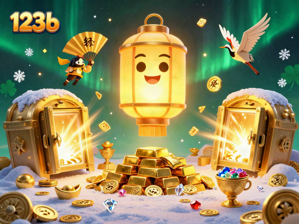 Experience the excitement of 123b casino gaming with vibrant spirits and treasures illuminating the night.