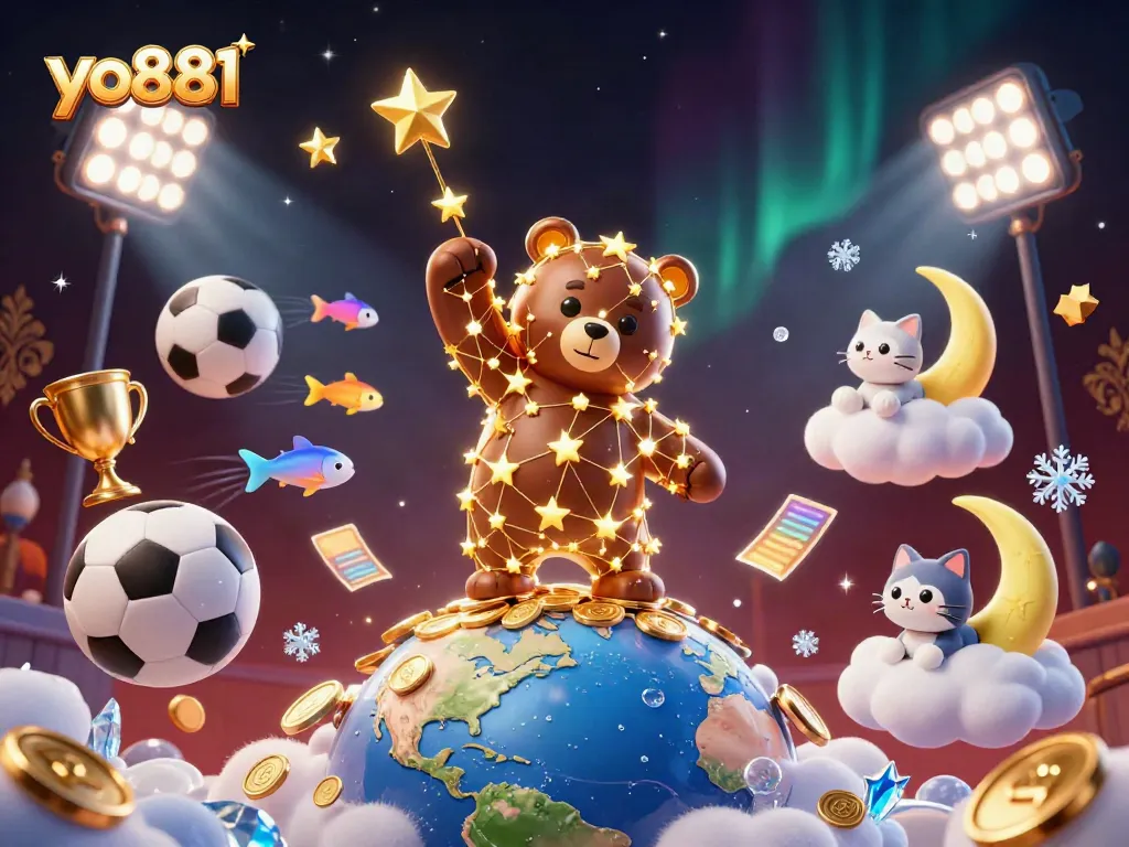 Experience the thrill of winning with yo881 as coins soar alongside 3D sports elements in a vibrant casino atmosphere.