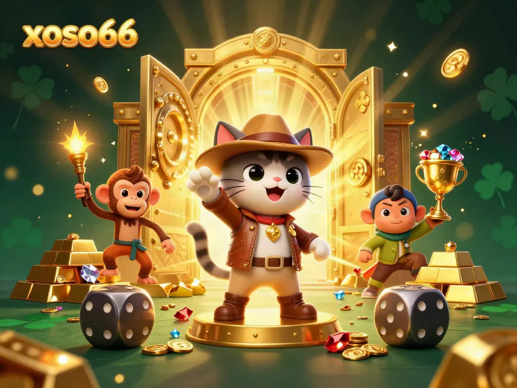 Engage with the exciting world of xoso66 as a cat explorer uncovers golden treasures and artifacts.