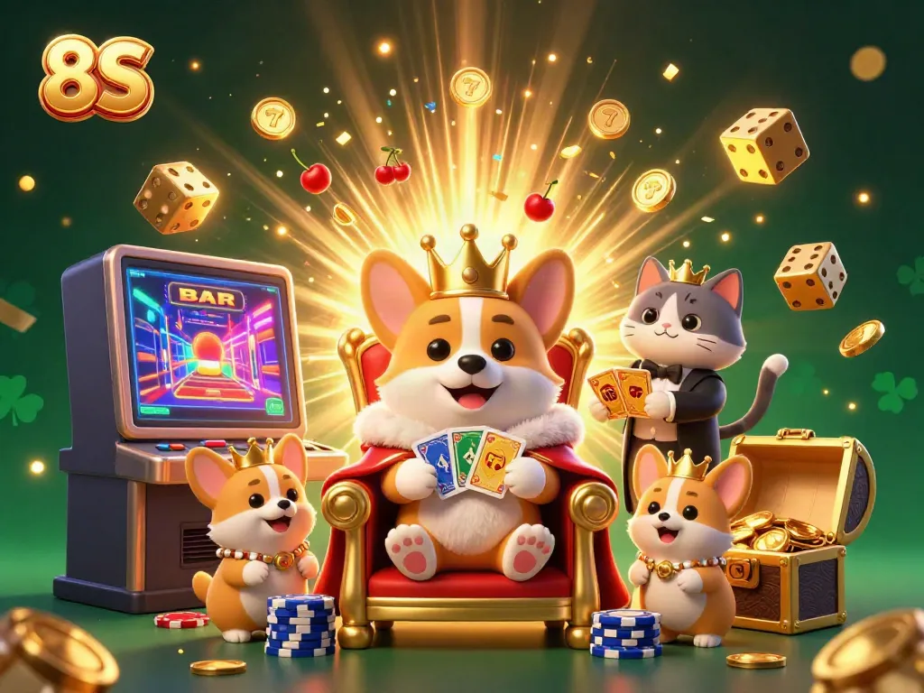 Experience the excitement of 8S casino gaming with vibrant characters and joyful jackpot wins.
