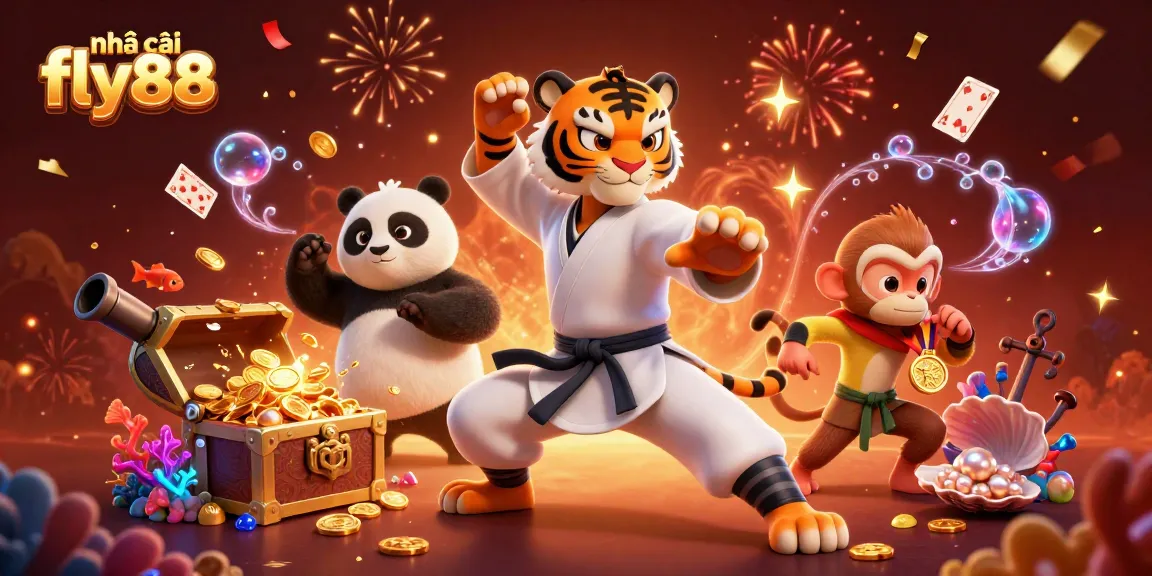 Experience thrilling moments with nhà cái fly88 in this vibrant 3D casino scene, showcasing exciting game elements.