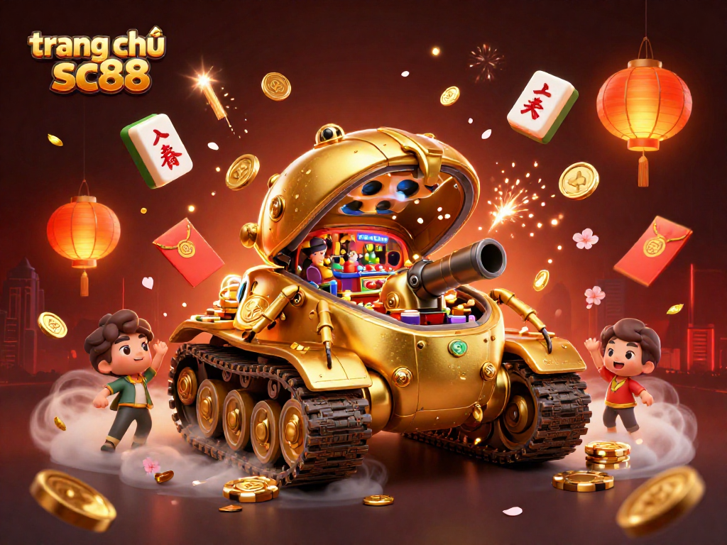 Engage with the dynamic world of trang chủ sc88 featuring a golden tank casino bursting with excitement.