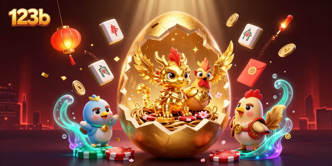 Engage in thrilling gameplay with the baby dragon and poker chips in 123b's vibrant casino scene.