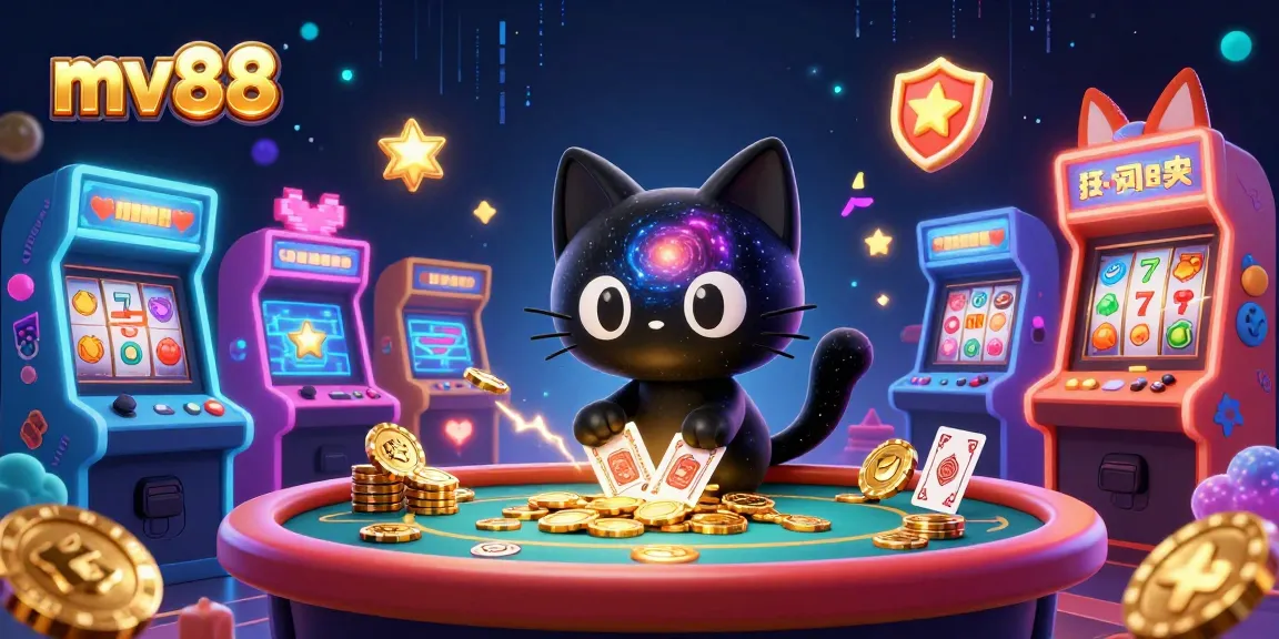 Experience thrilling gameplay at mv88, featuring a cosmic casino scene with unique characters.