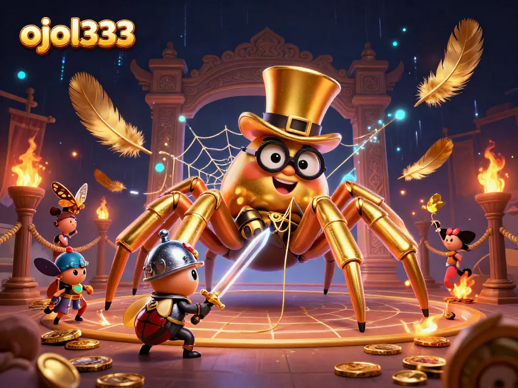 Engage with ojol333 in a vibrant casino setting filled with dynamic characters and rich elements.