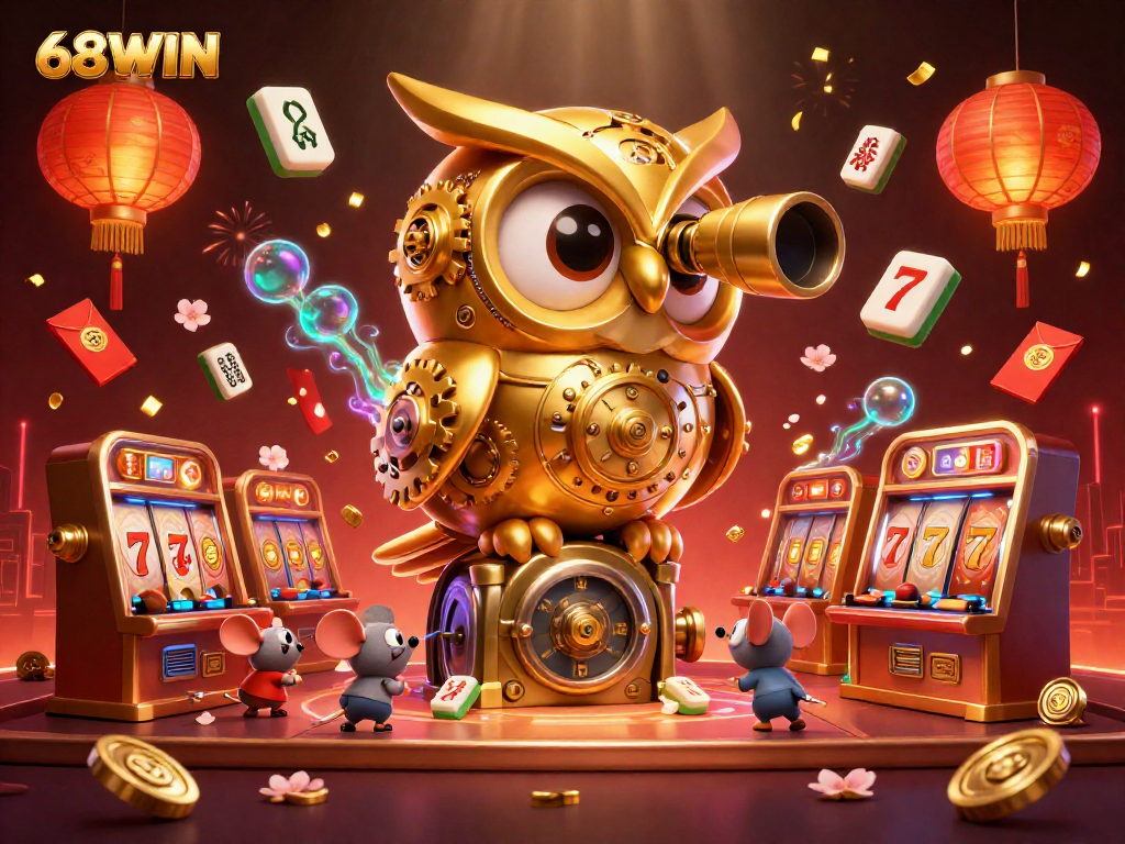 Experience thrilling jackpots and winning splendor at 68WIN casino amidst a vibrant, rich scene of gaming.